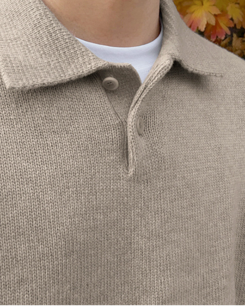 Pull en Laine à Boutons et Demi-Zip